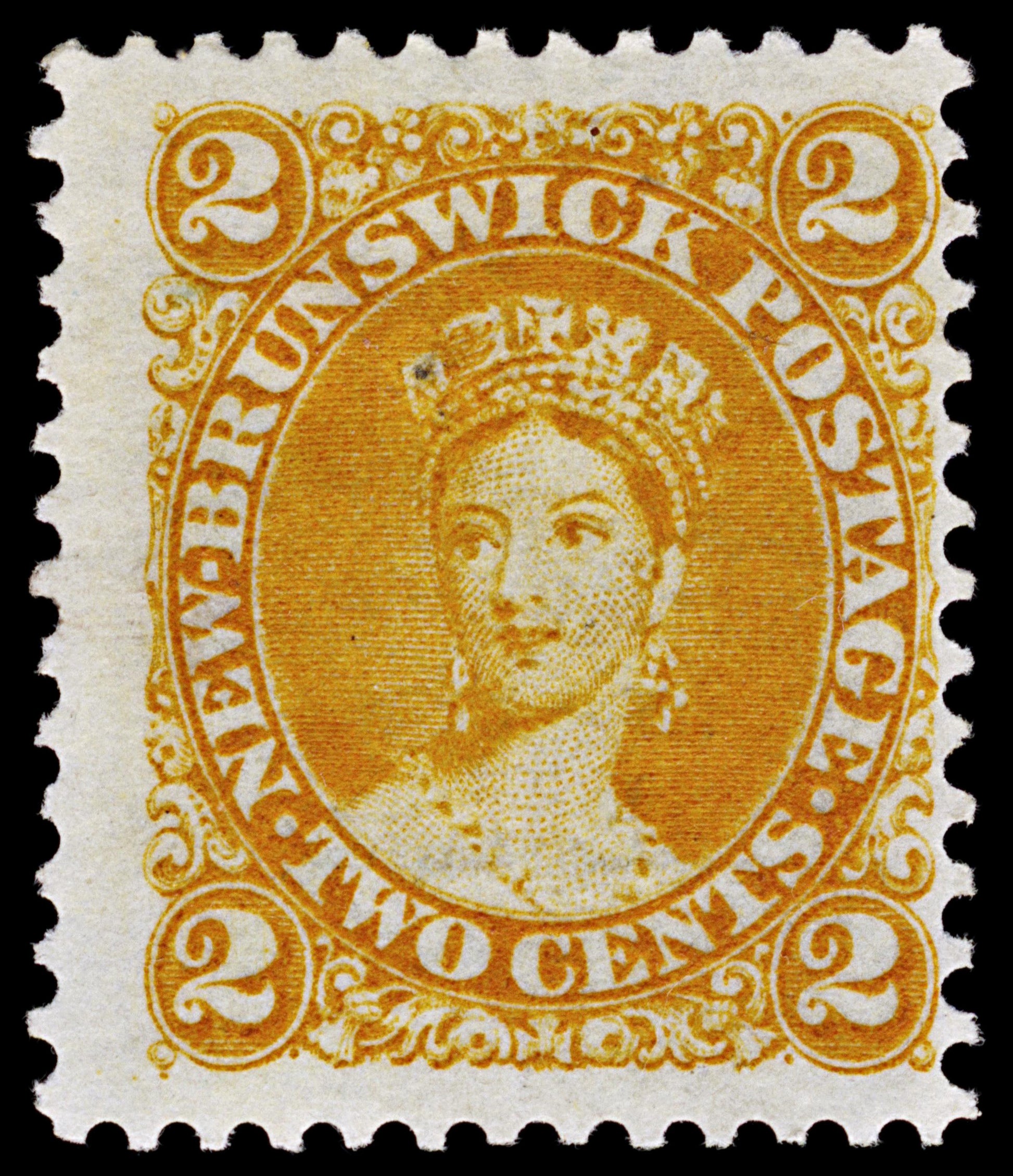 4977 New Brunswick SG10 2c Orange. 1863. Sc#7 Mi5 MM Mint. C£40