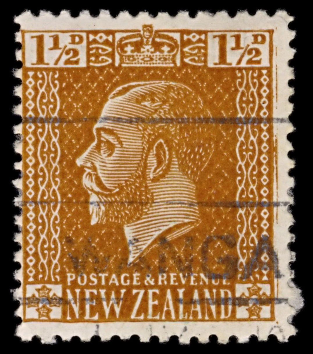 5150 New Zealand SG447a 1½d Orange-Brown. P14x15. 1918. Used. C£90