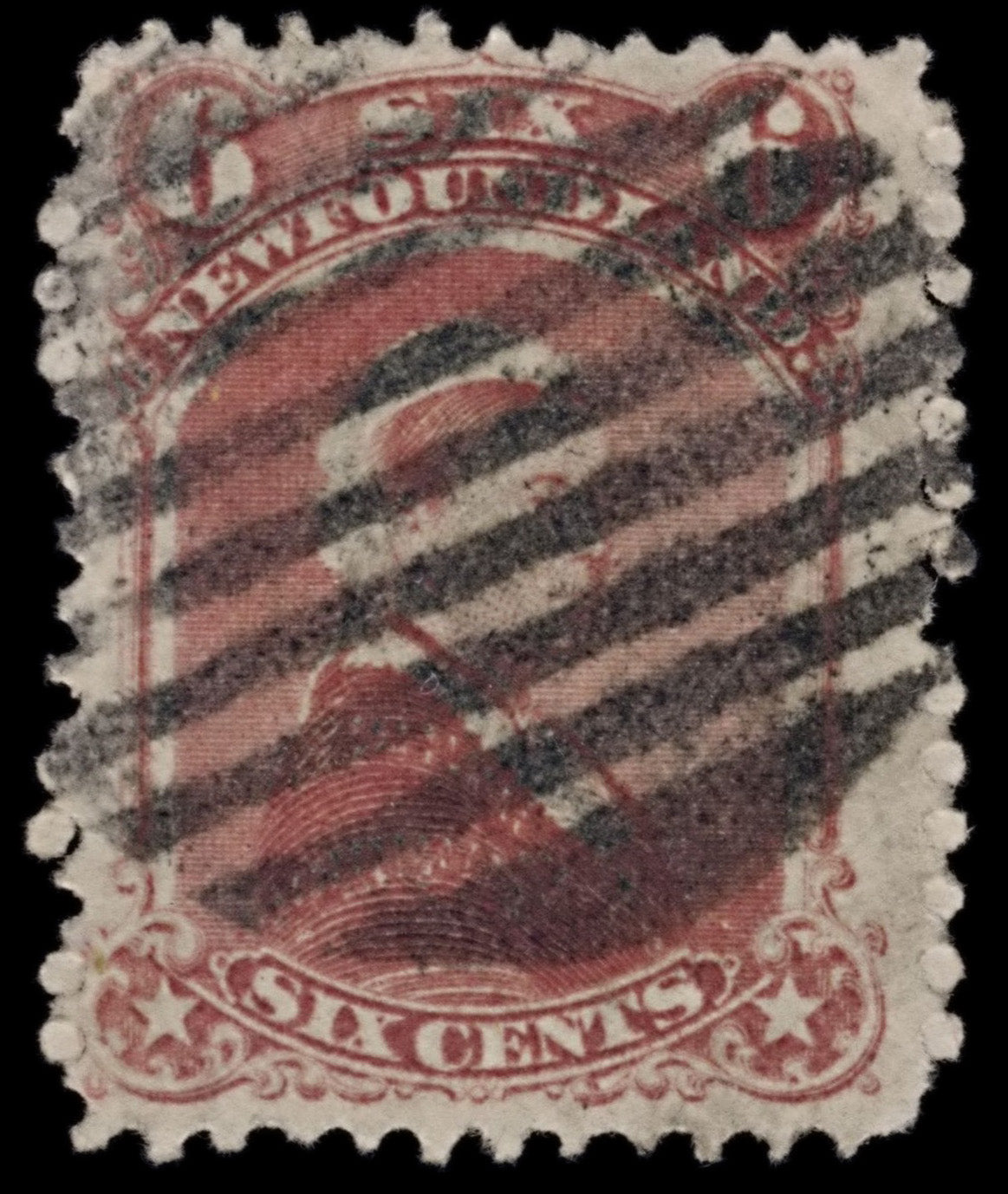 5161 Newfoundland SG39 6c Dull Rose. 1870. Sc#35 Mi26 Used. C£32