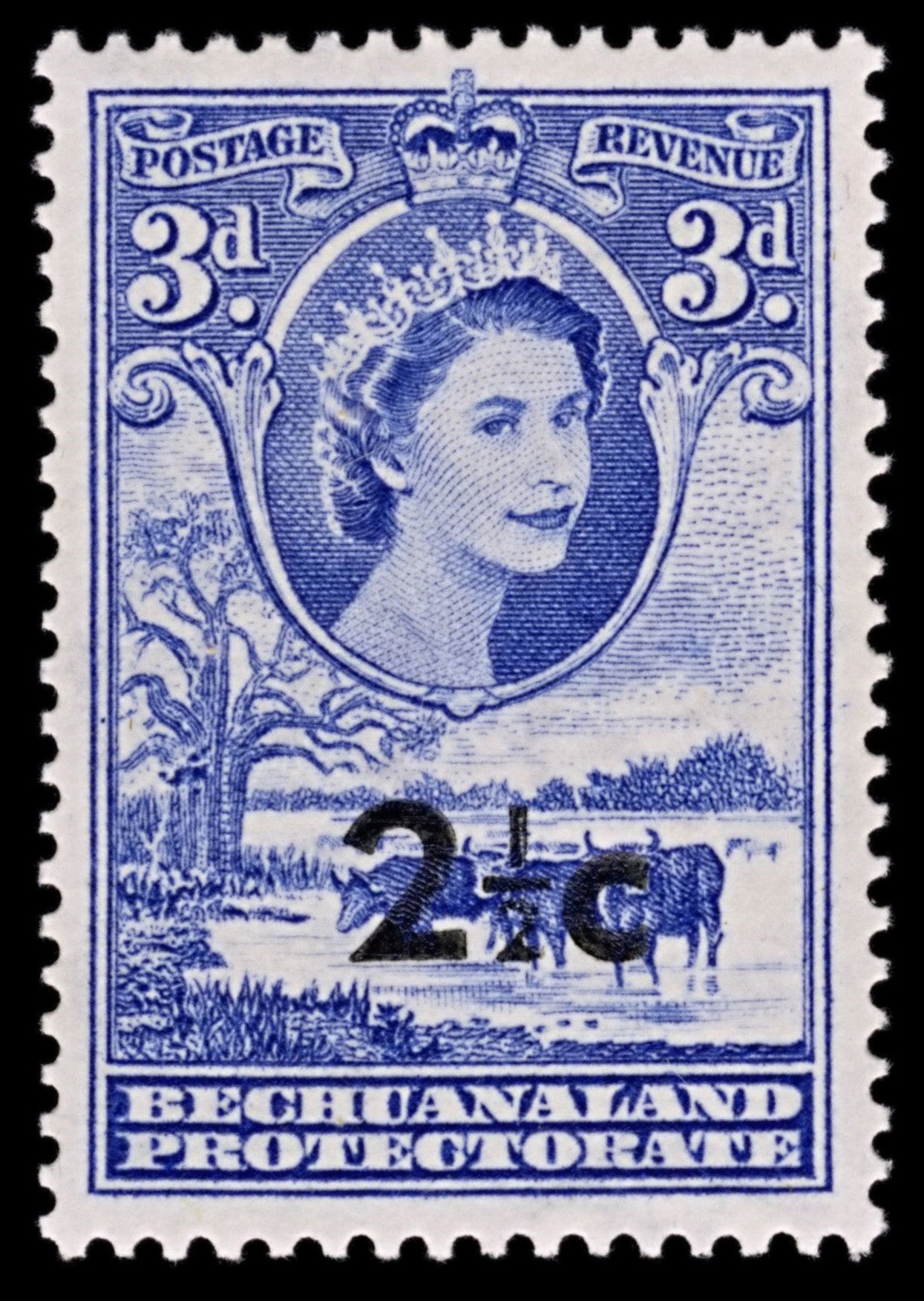 5170 Bechuanaland Protectorate SG160 2½c on 3d Blue. 1961. Sc#172 Mi147 MH. C£12