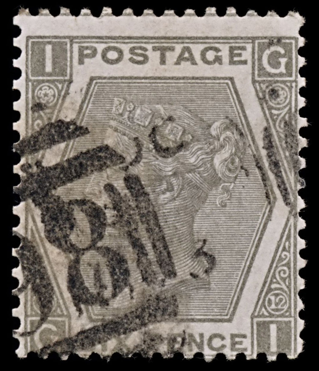 5192 GB SG125 6d Grey Plate 12. "GI". 1873. Sc#60 Mi39 Used. C£300