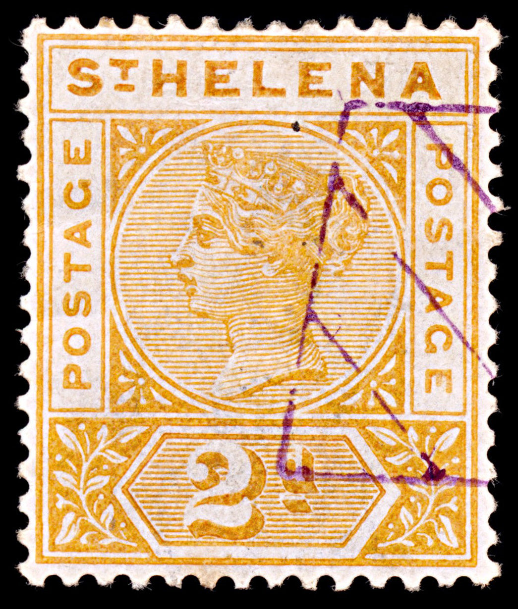 5263 St. Helena SG49 2d Orange-Yellow. 1896. Sc#43 Mi24 Used. C£15