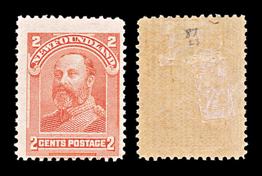 5275 Newfoundland SG87 2c Vermilion. 1898. Sc#82 Mi63 MH. C£23