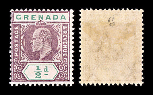 5276 Grenada SG67 ½d Purple & Green. 1905. Sc#58 Mi51 MH. C£23