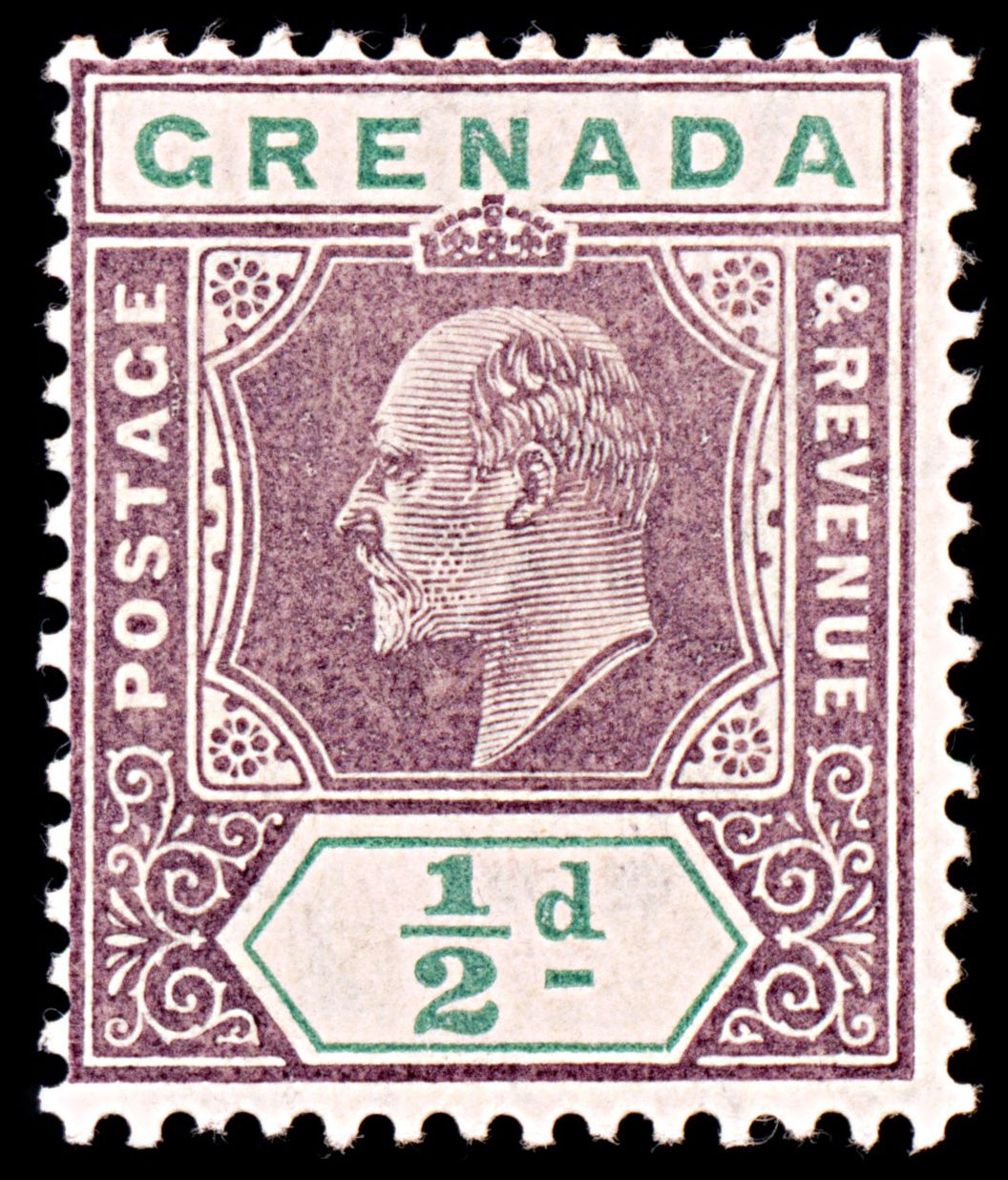 5276 Grenada SG67 ½d Purple & Green. 1905. Sc#58 Mi51 MH. C£23