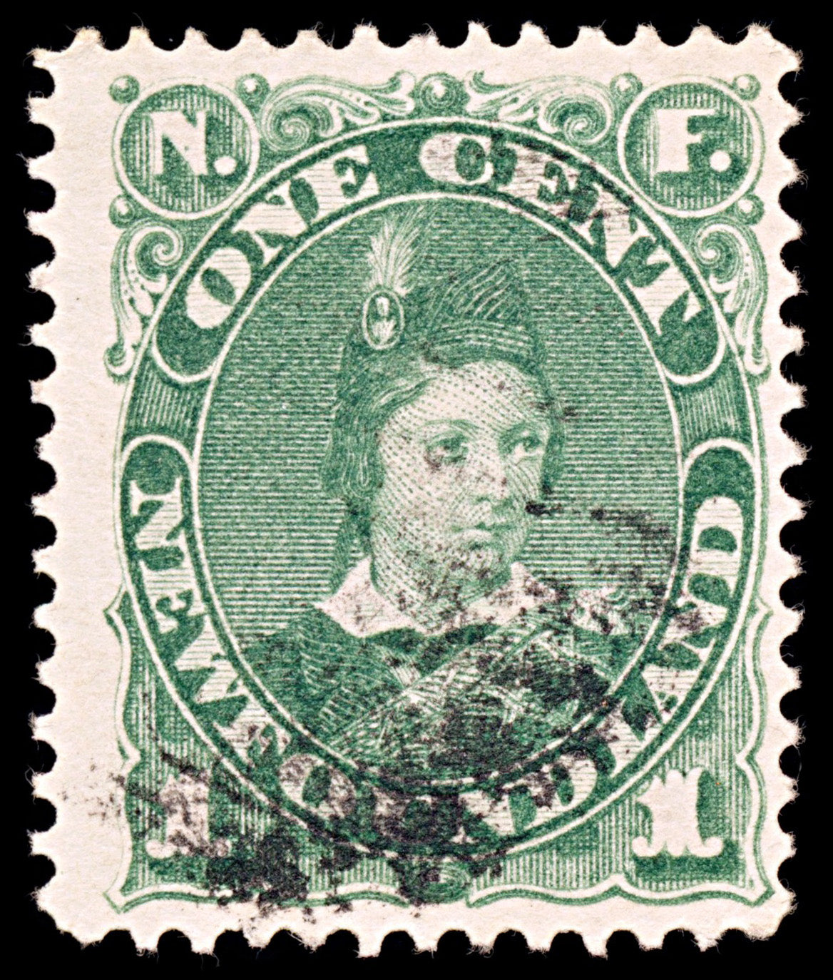 5278 Newfoundland SG50 2c Green. 1887. Sc#44 Mi36b Used. C£14