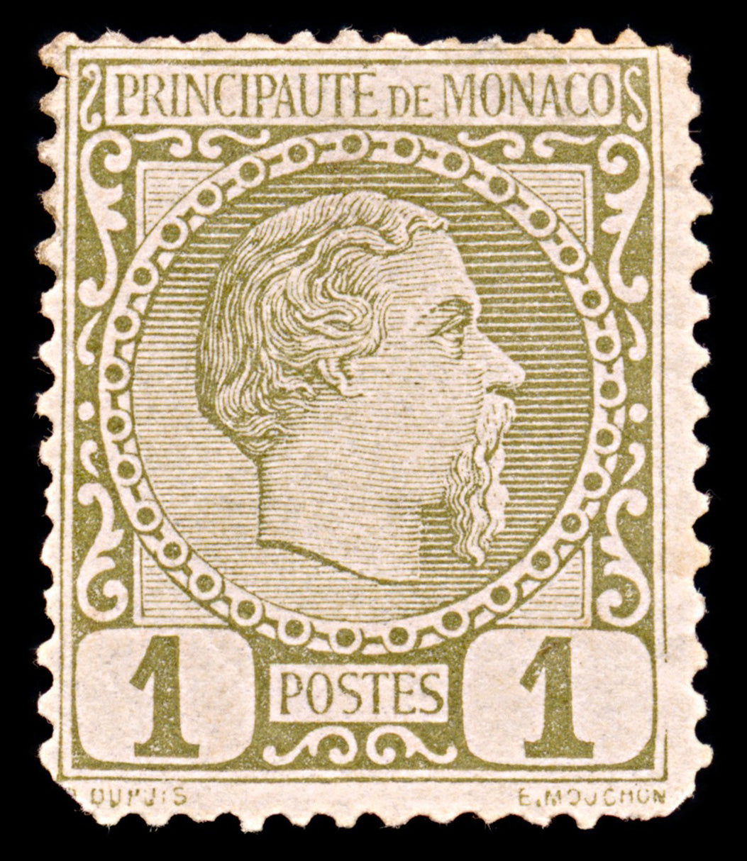 5404 Monaco SG1 1c Olive. 1885. Sc#1 Mi1 Mint MNG. C£28