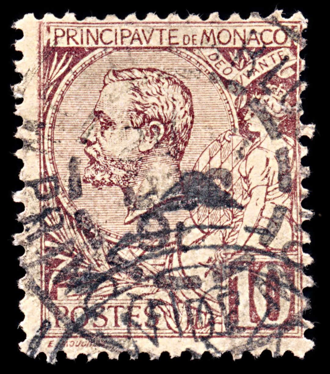 5410 Monaco SG14 10c Brown on Yellow. 1891. Sc#15 Mi14 Used. C£20