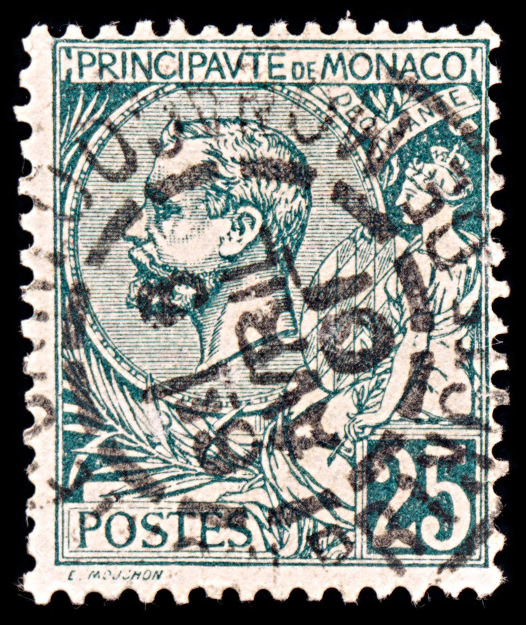 5413 Monaco SG16 25c Dark Green. 1891. Sc#20 Mi16 Used. C£37