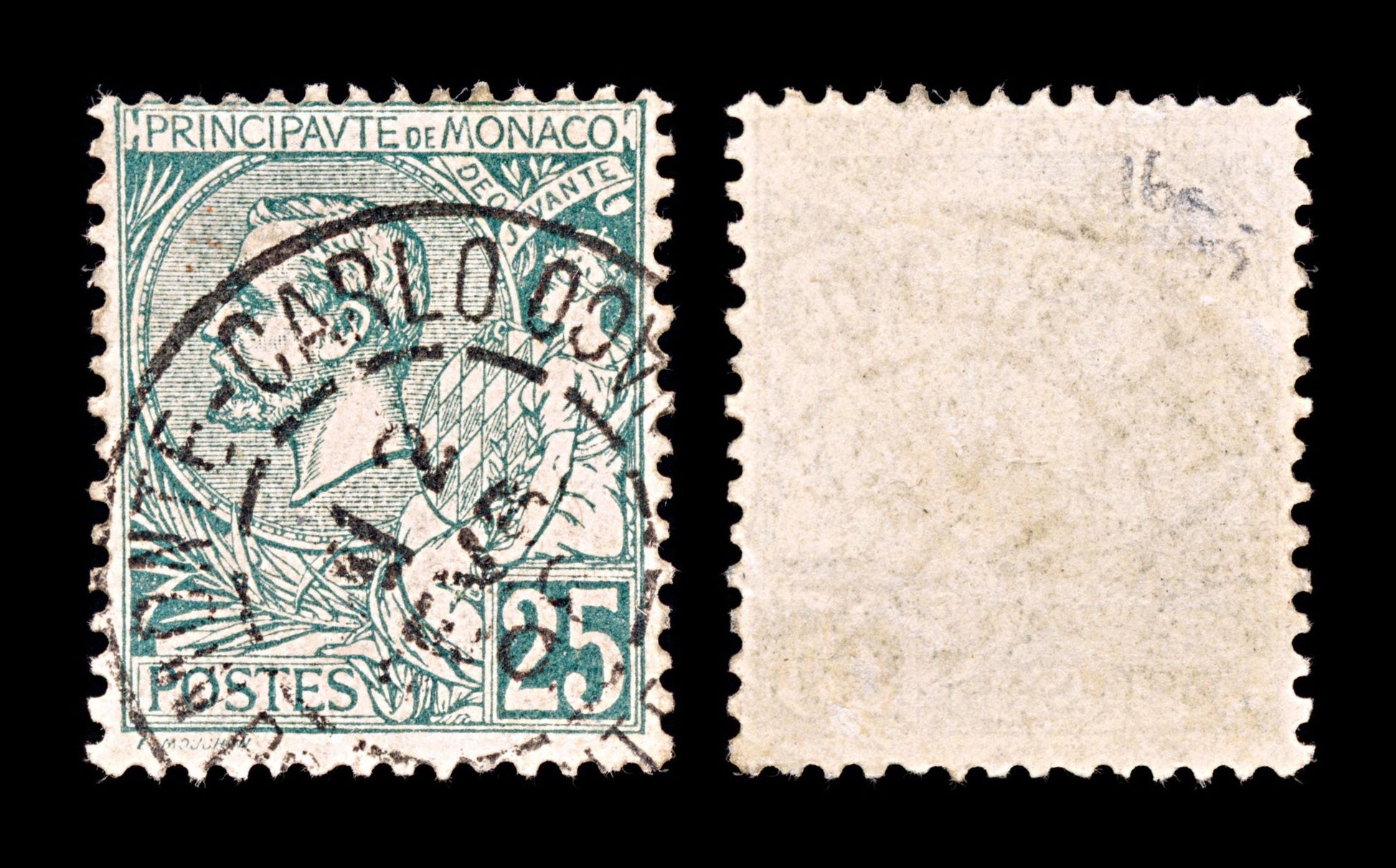 5414 Monaco SG16a 25c Green. 1891. Sc#20 Mi16 Used. C£55