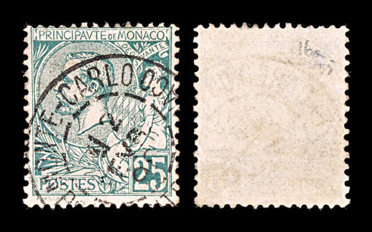 5414 Monaco SG16a 25c Green. 1891. Sc#20 Mi16 Used. C£55