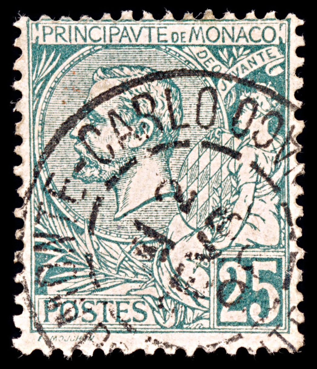 5414 Monaco SG16a 25c Green. 1891. Sc#20 Mi16 Used. C£55