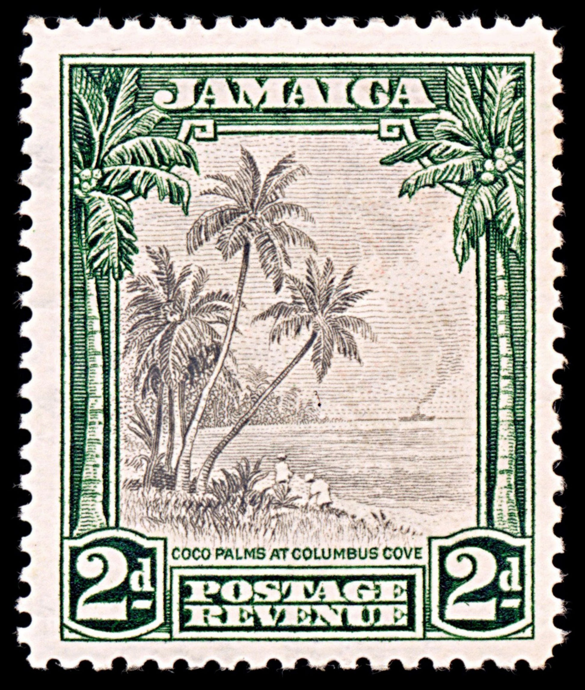 5567 Jamaica SG111 2d Green & Black 1932. Sc#106 Mi108 Mint MH. C£40