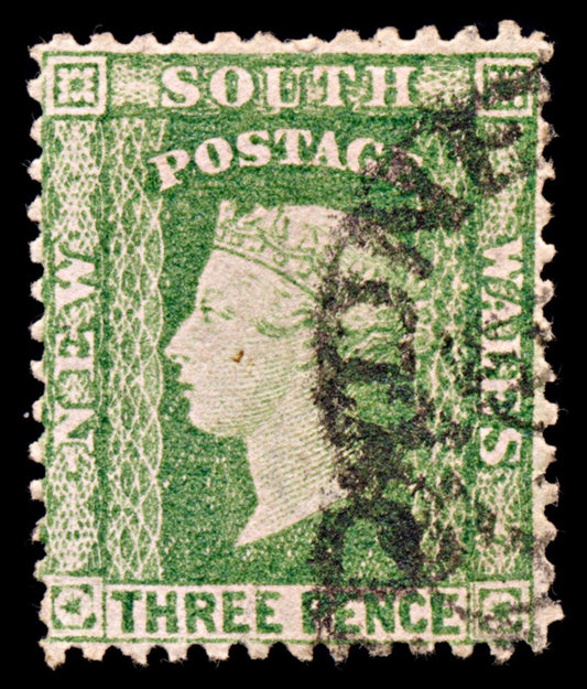 5578 New South Wales SG140 3d Green 1860. Mi25aA Used. C£50