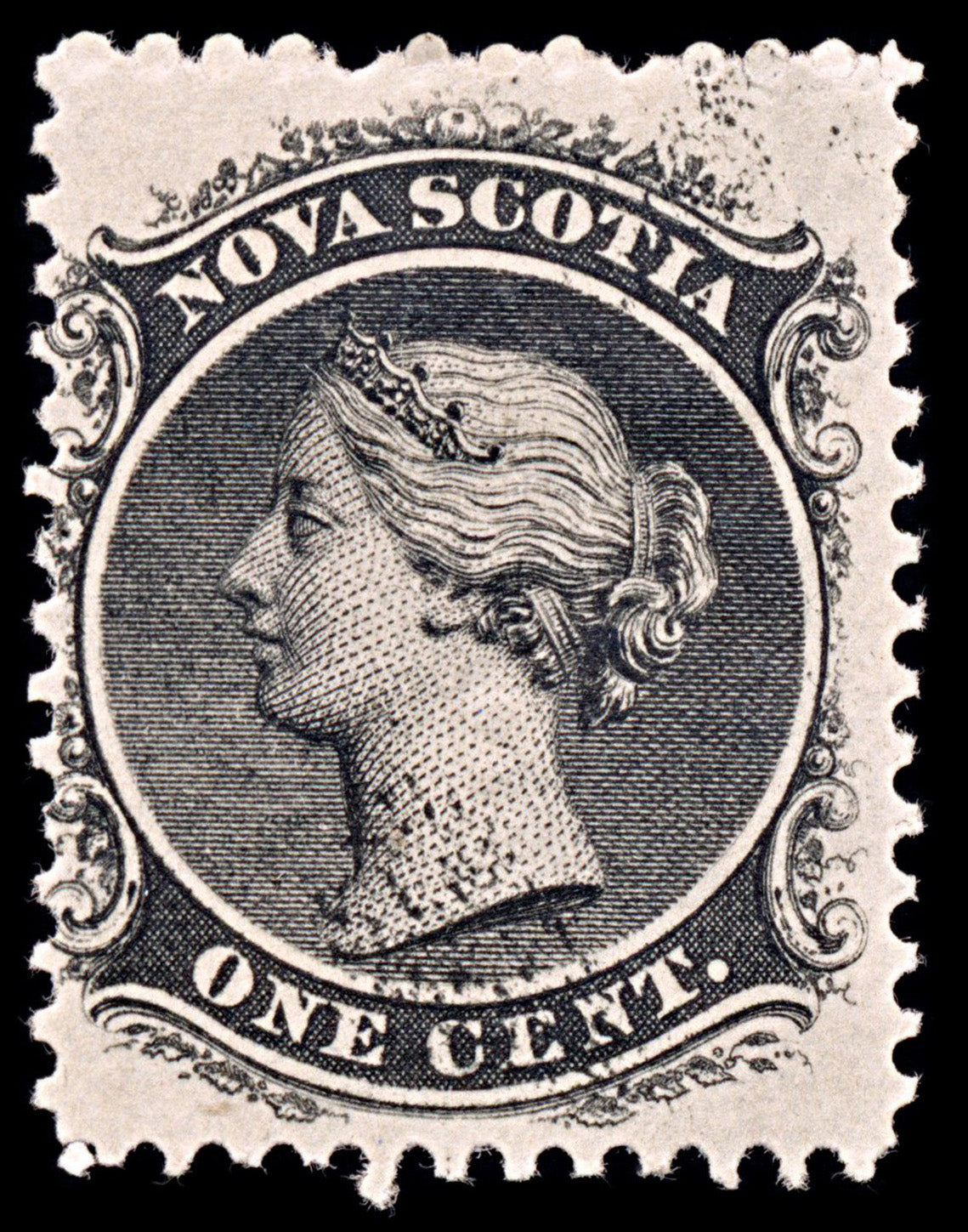 5592 Nova Scotia SG9 1c Black. Re-Entry? 1860. Sc#8 Mi5ax Mint MH