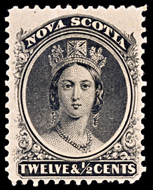 5593 Nova Scotia SG29 12½c Black 1860. Sc#13a Mi10y Mint MH. C£60