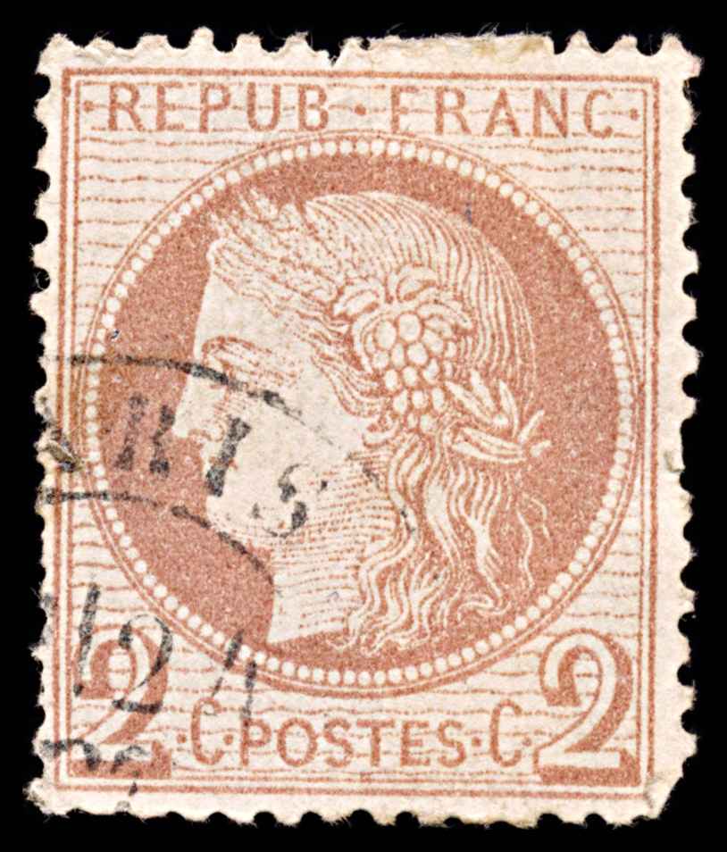 5744 France SG187 2c Red-Brown 1872. Sc#51 Mi46 Used. C£20