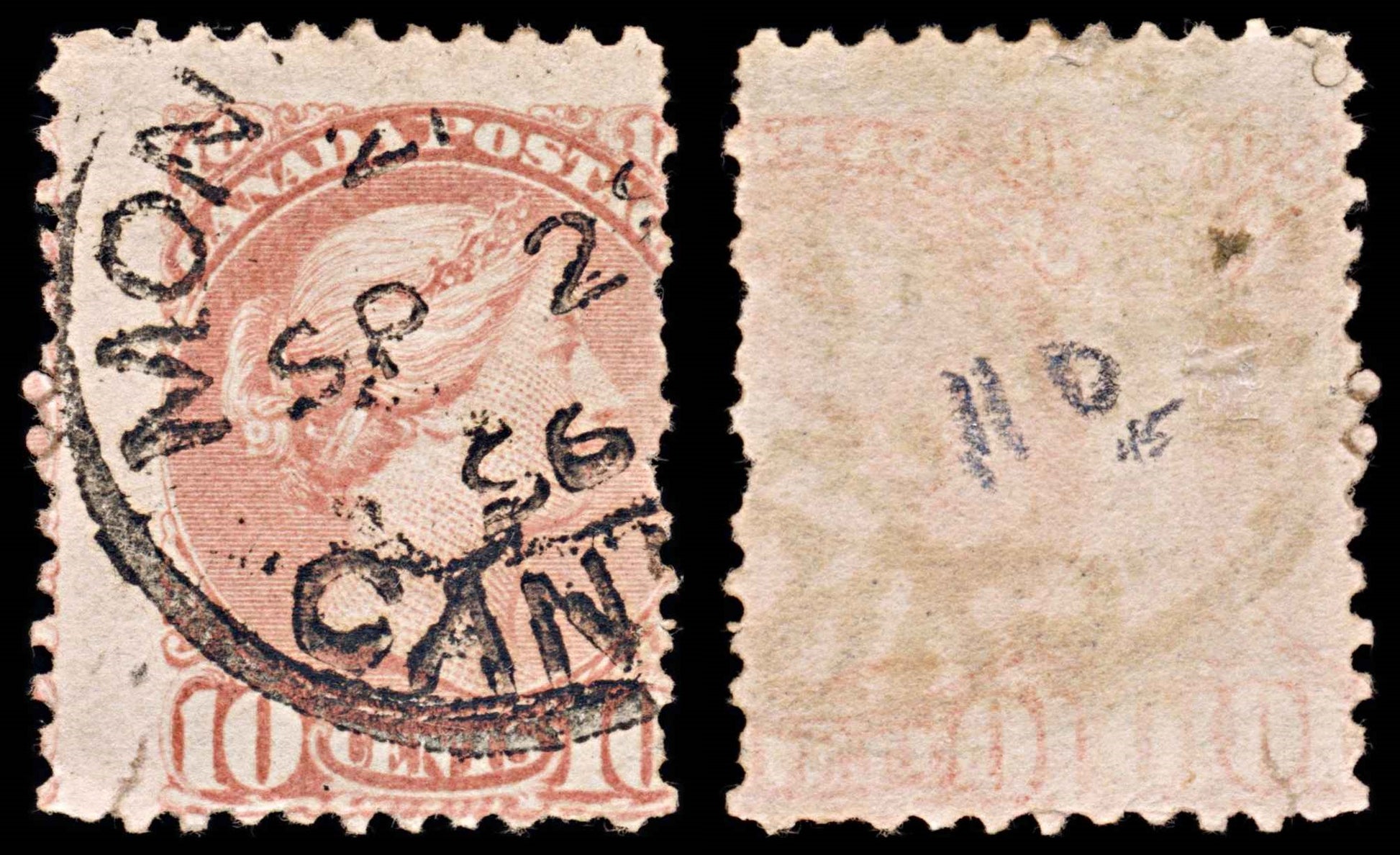 5766 Canada SG110 10c Carmine-Pink 1891. Sc#45b Mi31cA Used. C£45