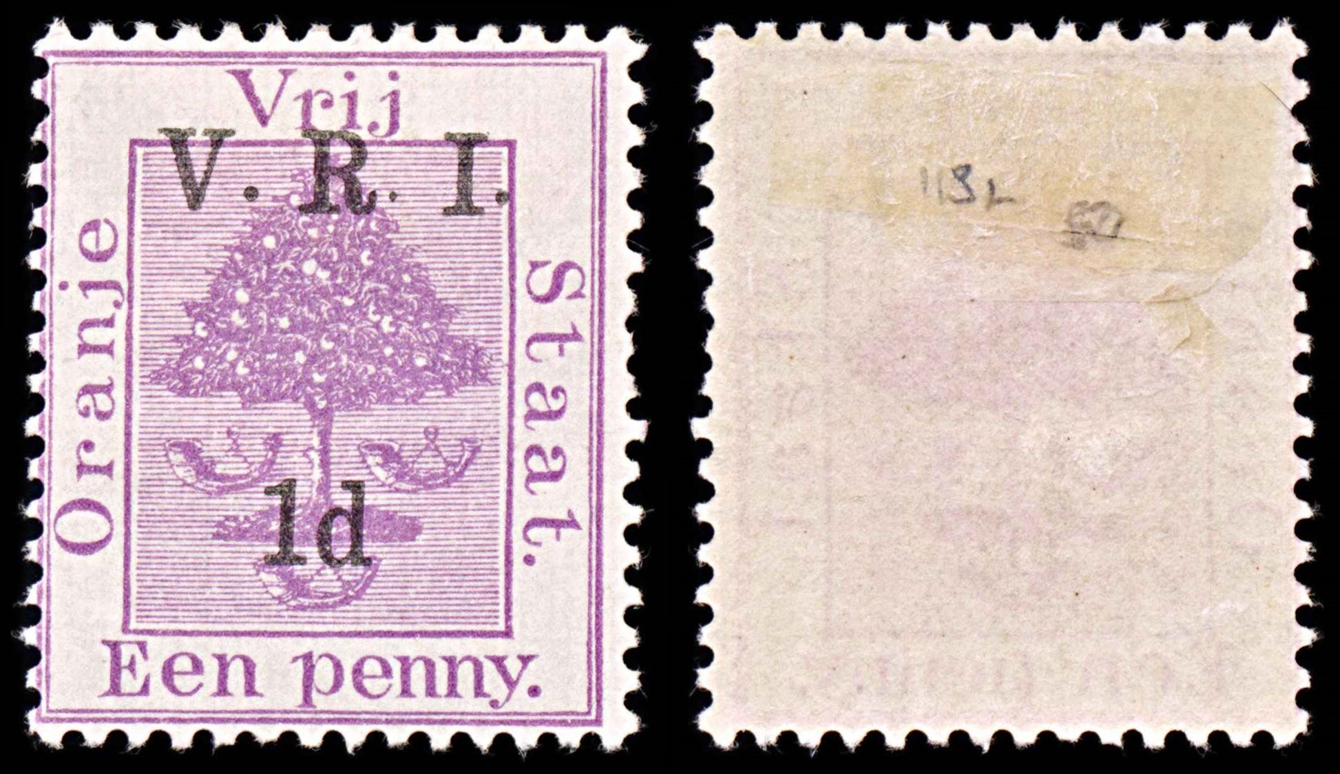 5822 Orange State SG113 1d on 1d. Space Betw'n R & I 1900. Sc#45i Mi24II MM Mint. C£130