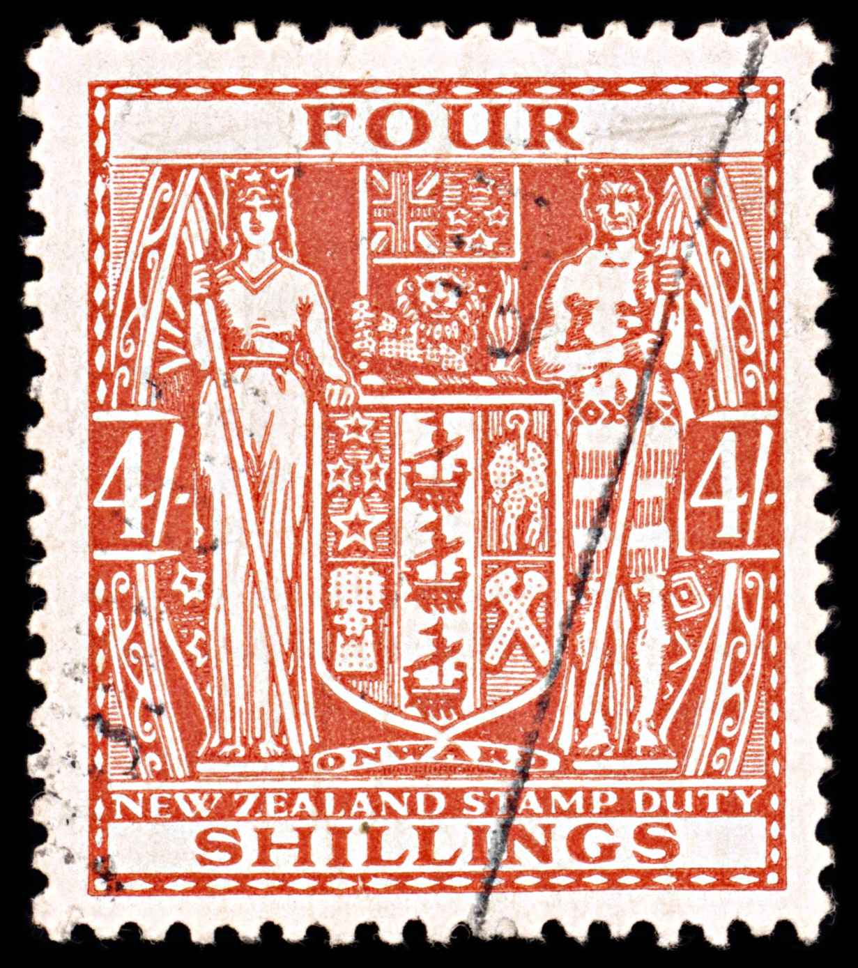 5823 New Zealand SG F171 4s Red-Brown 1936. Used. C£23