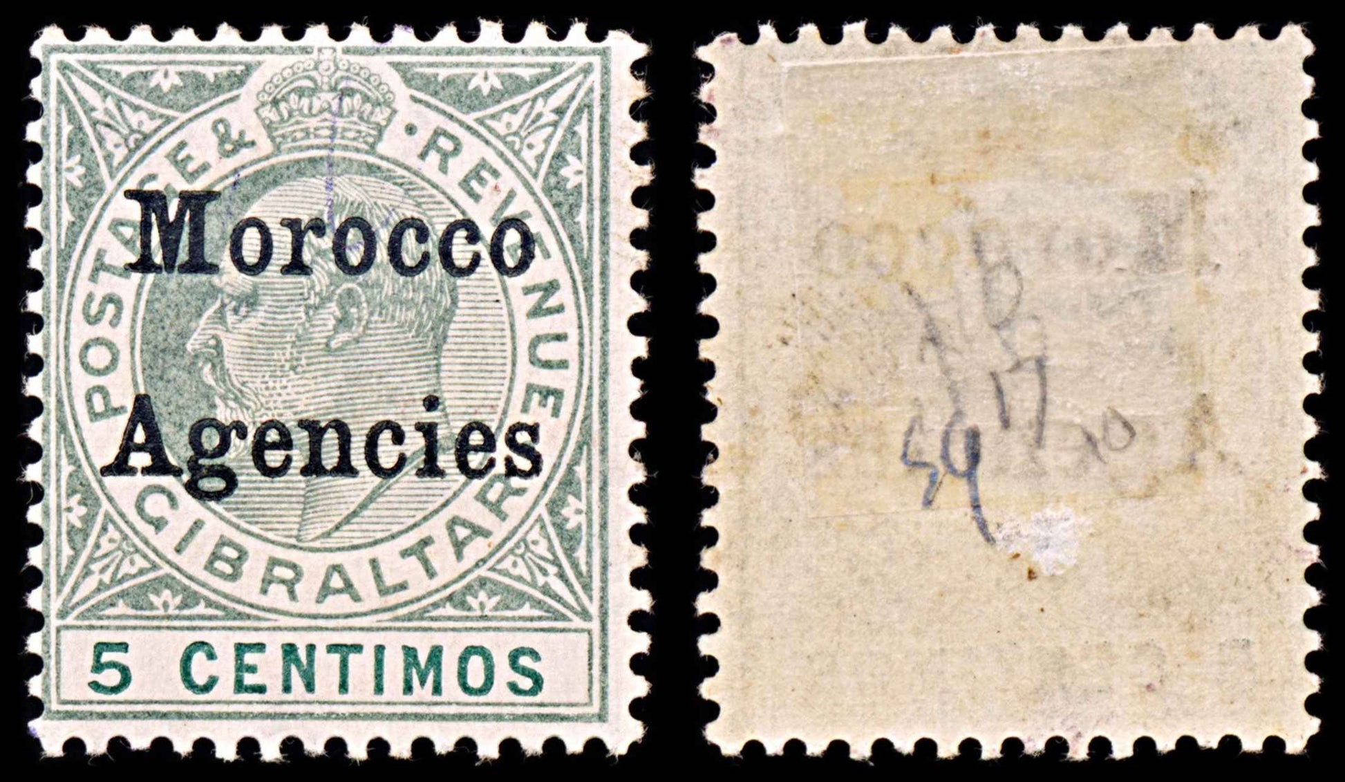 5825 Morocco Agencies SG17 5c Greenish Grey 1903. Sc#20 Mi9 MM Mint. C£10