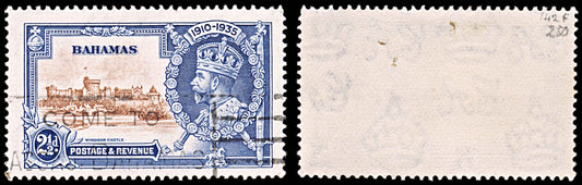 5850 Bahamas SG142f 2½d "Line By Turret" Flaw 1935. Sc#93 Mi96 Used. C£250