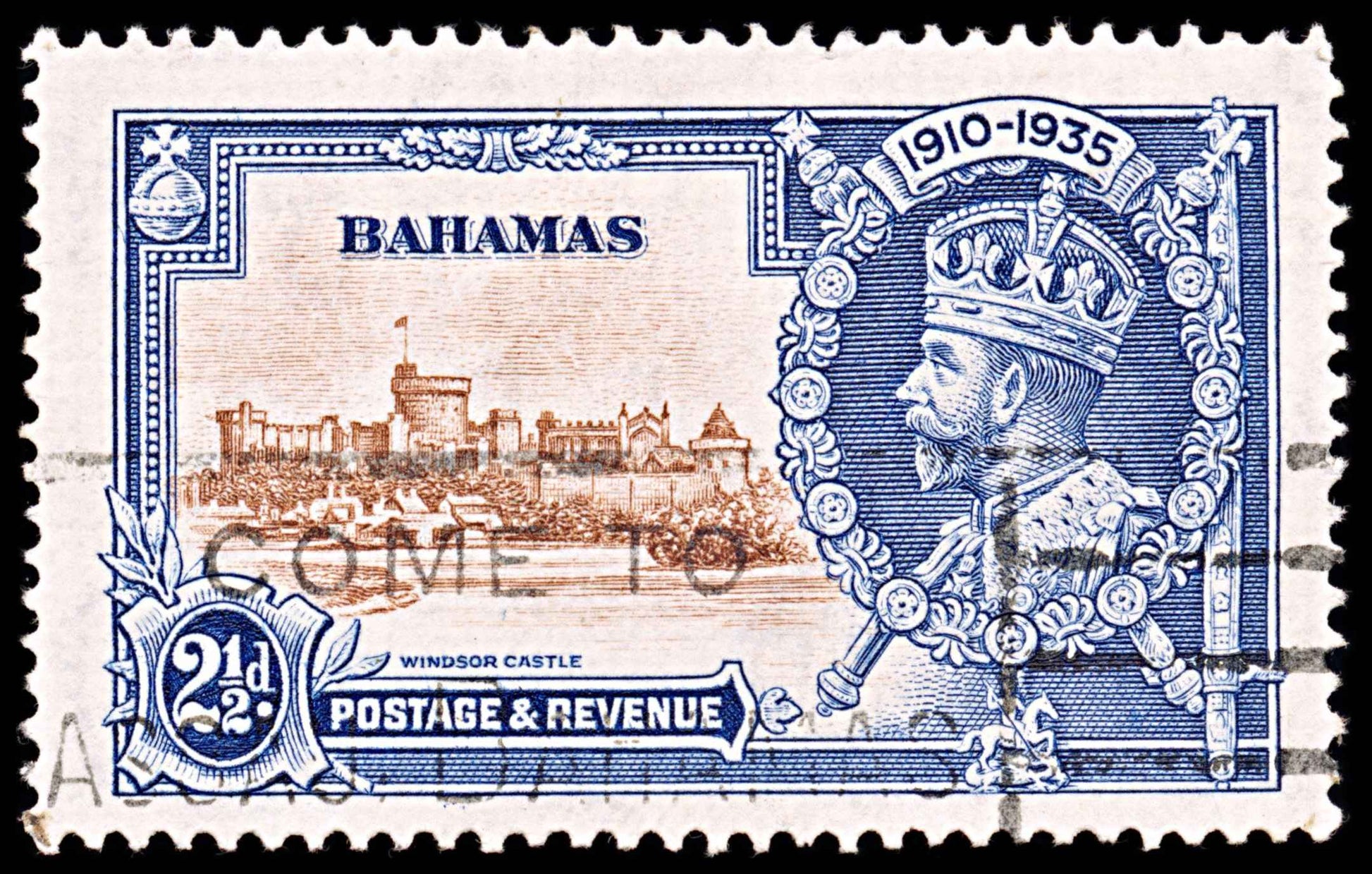 5850 Bahamas SG142f 2½d "Line By Turret" Flaw 1935. Sc#93 Mi96 Used. C£250