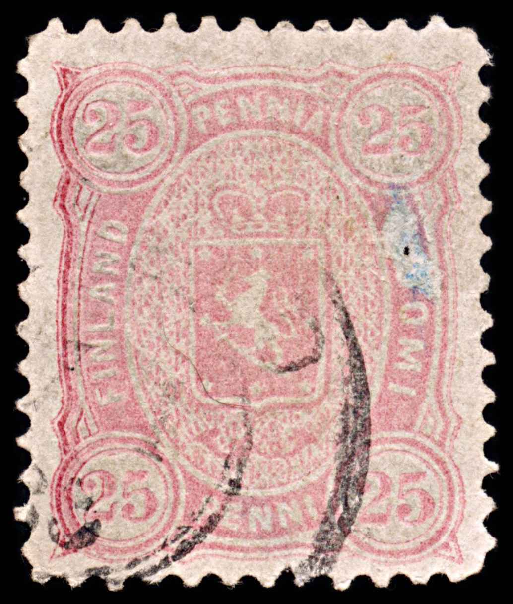 5855 Finland SG79 25 Penni Rose 1875. Mi18Ay Used. C£45