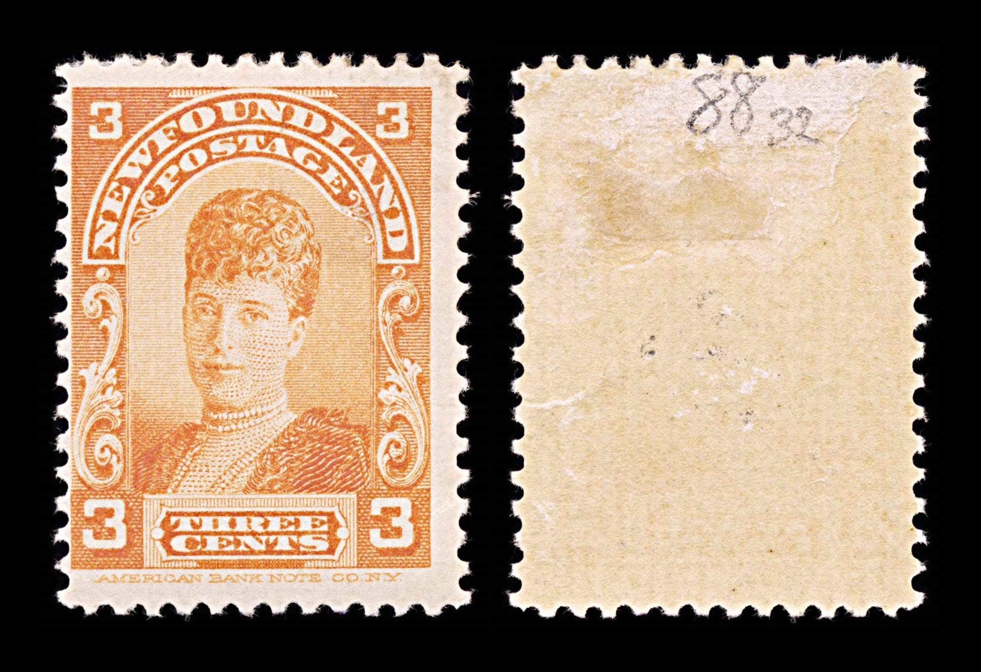 5925 Newfoundland SG88 3d Orange 1898. Sc#83 Mi64a MNH Mint. C£32