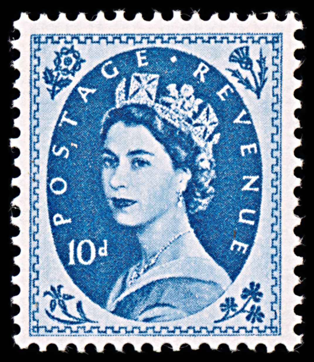 5927 GB SG552 10d Prussian Blue 1955. Sc#329 Mi294xX LHM Mint. C£20