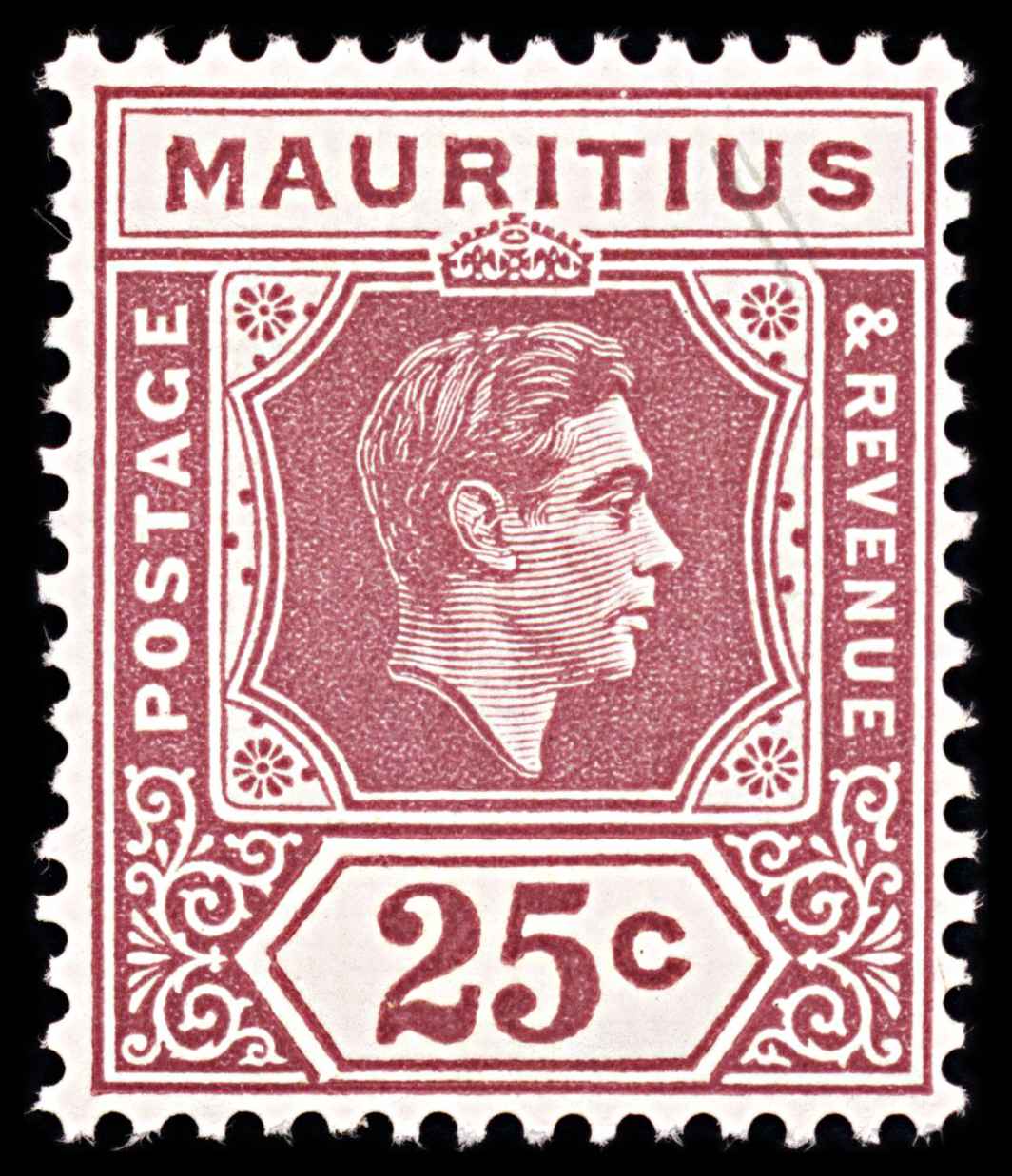 5931 Mauritius SG259 25c Purple-Brown 1938. Sc#218a MH Mint. C£23