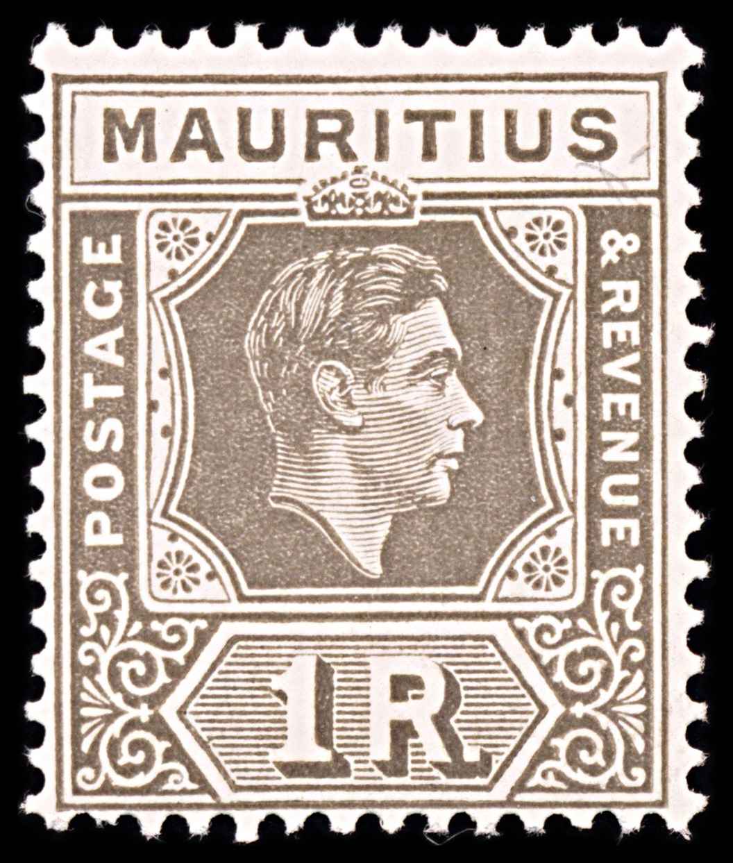 5932 Mauritius SG260 1R Grey-Brown 1938. Sc#219a MH Mint. C£45