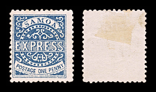 5941 Samoa SG15 1d Blue. Forgery #1 1877. Sc#1 Mi1IIIa MH Mint