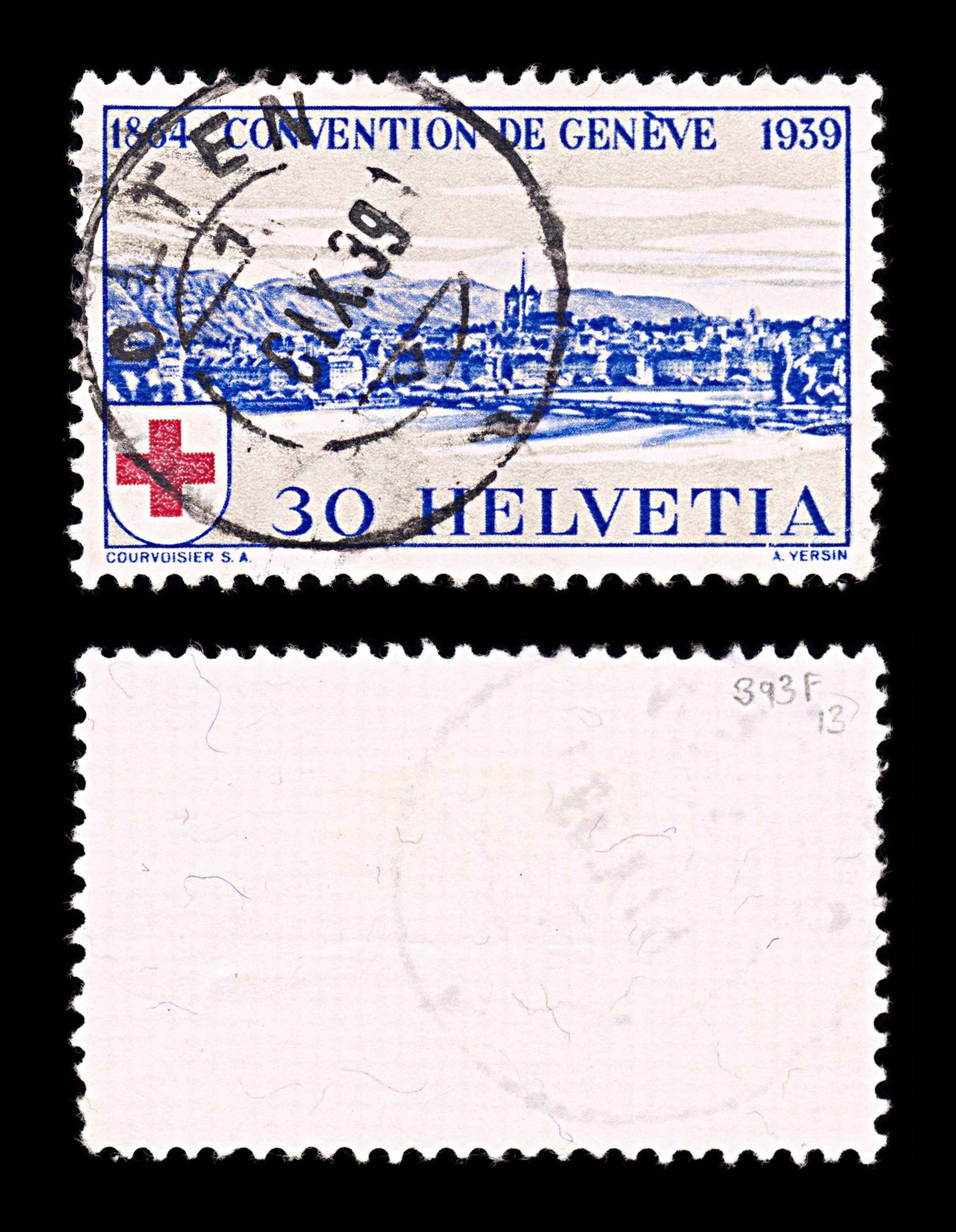 5983 Switzerland SG400 30c Blue & Buff 1939. Sc#269 Mi358 Used. C£5