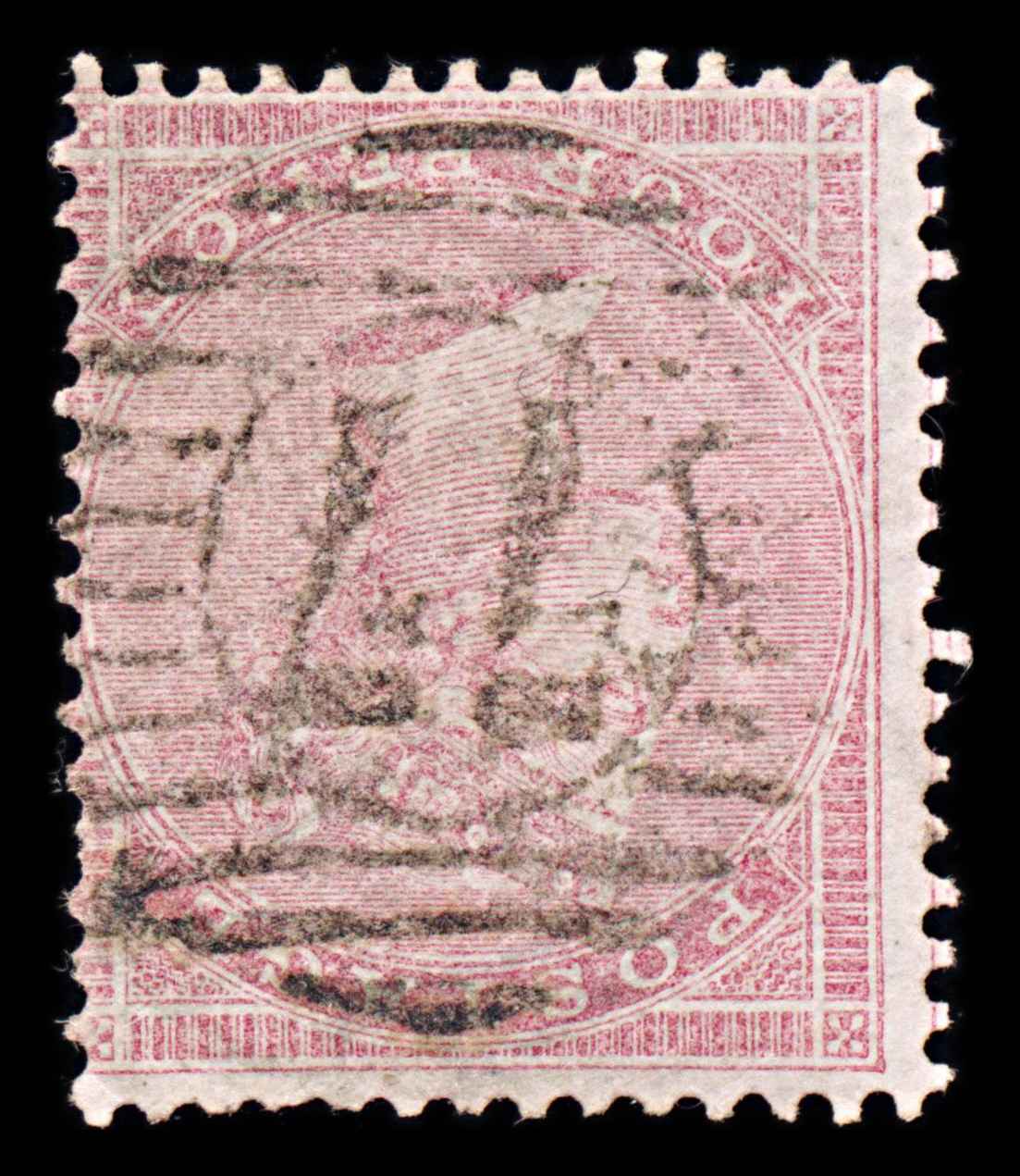 5986 GB SG66wi 4d Rose. Inverted Watermark 1857. Sc#26 Mi13Zzb Used. C£400