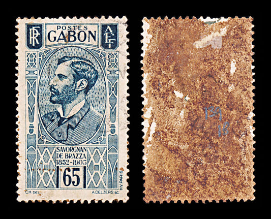 5997 Gabon SG139 65c Grey-Blue 1932. Sc#136 Mi139 Used. C£18