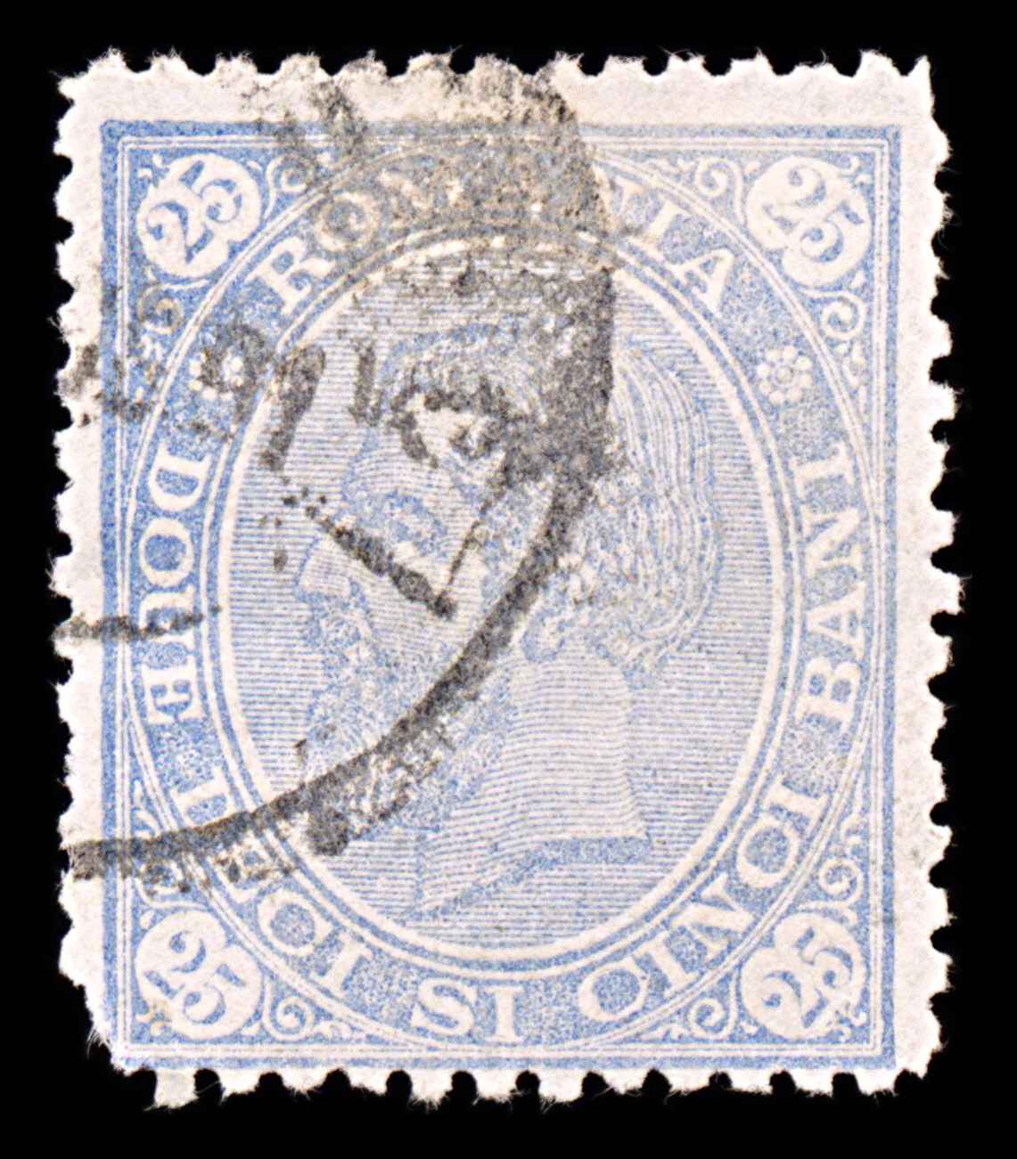 6008 Romania 25 Ban Blue 1891. Sc#106 Mi88 Used