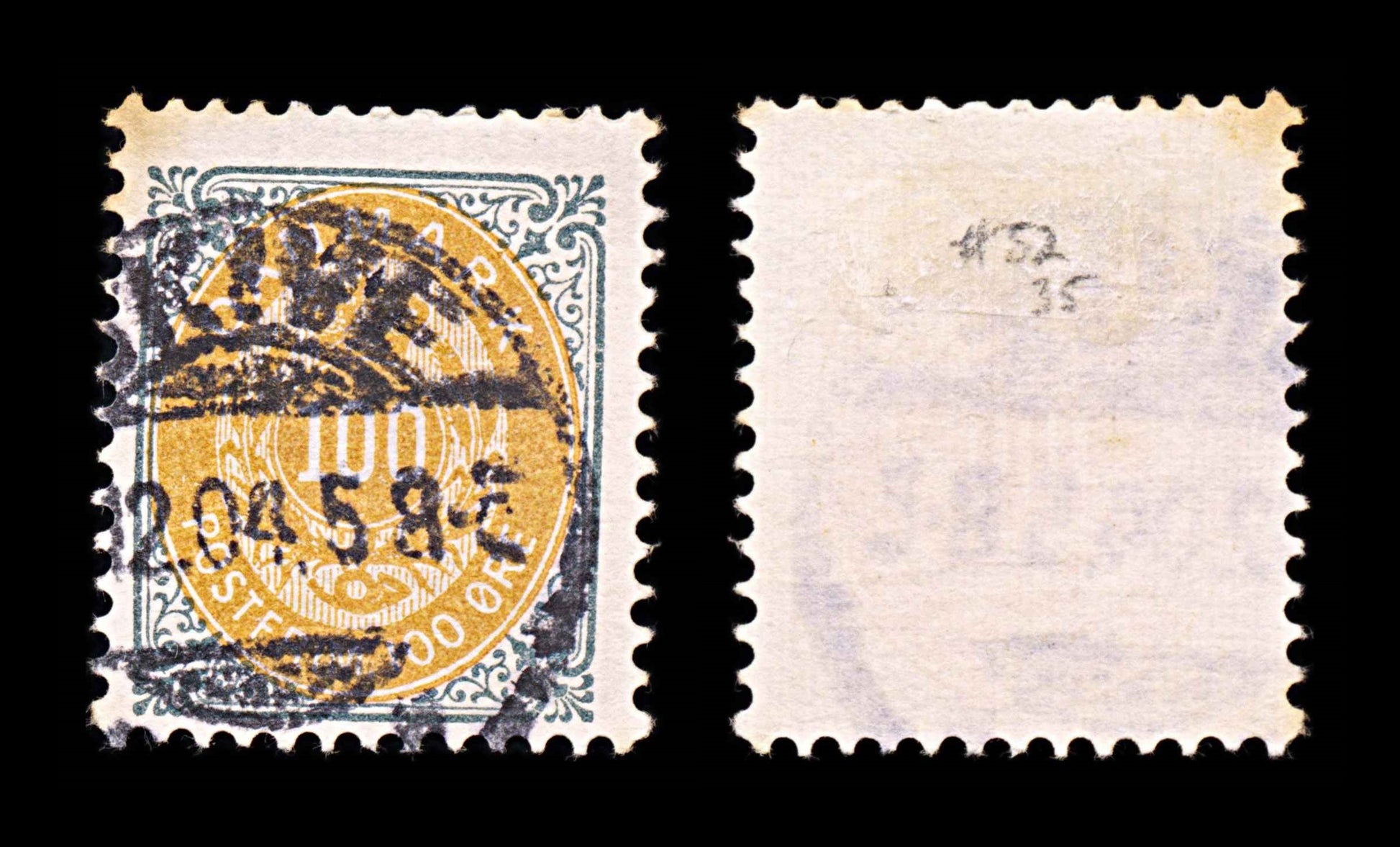 6023 Denmark 100 ore Grey & Yellow 1903. Sc#52b Mi31IZB Used. C£10