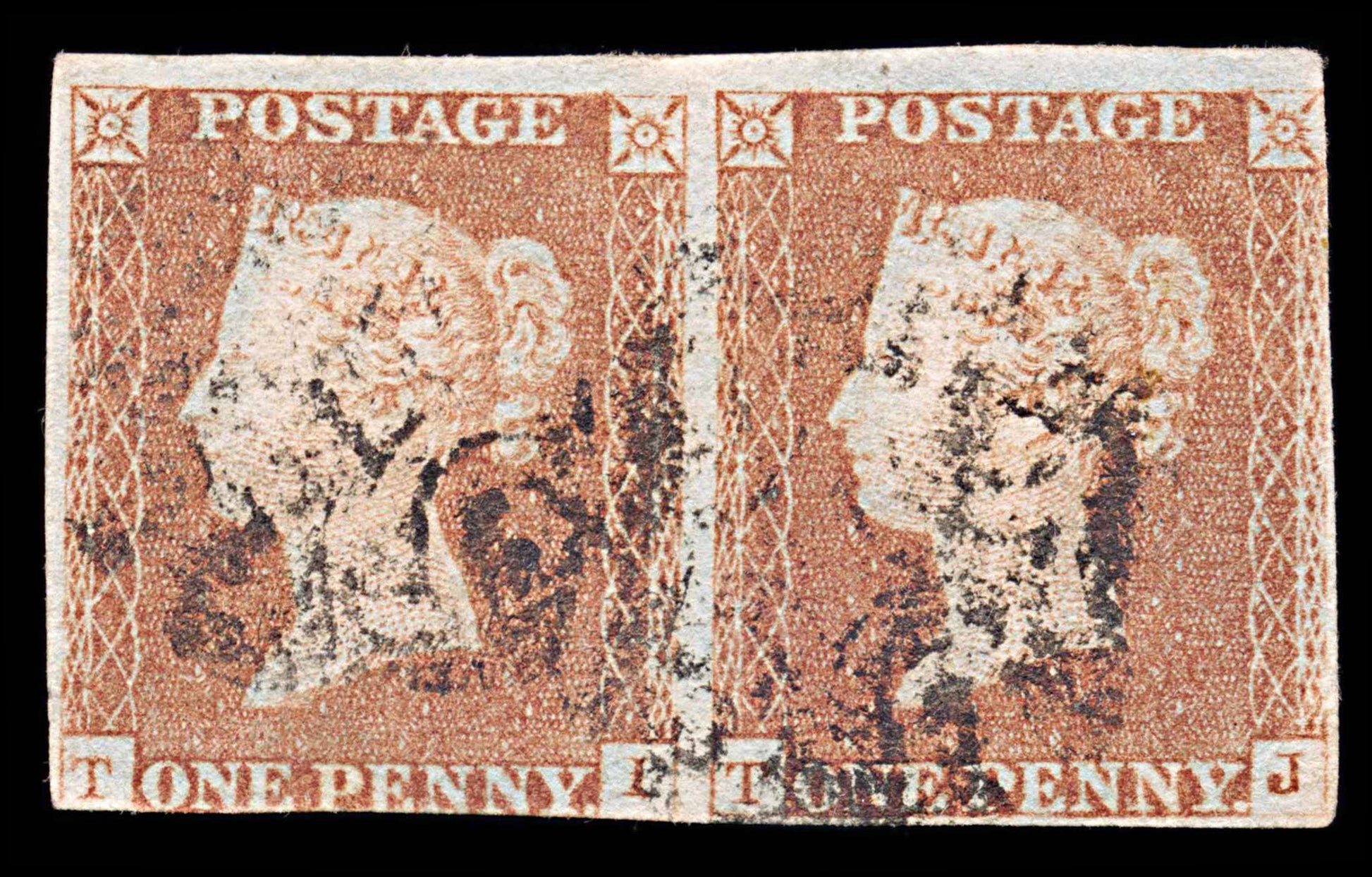 6035 GB SG8 1d Red. Plate 23. TI TJ. BS12 1841. Sc#3 Mi3Ib 3/4 Margins. C£120