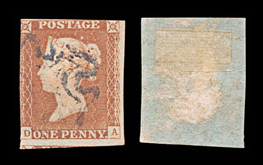 6039 GB SG8 1d Red. Plate 25. DA. BS14sc 1841. Sc#3 Mi3Ib 2½ Margins. C£1000