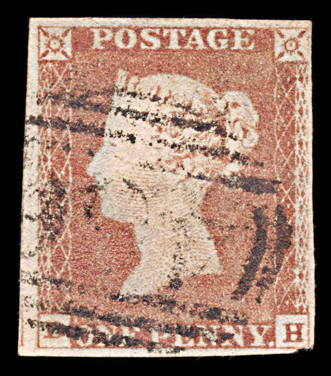 6043 GB SG8 1d Red. Plate 72. BH. BS61 1841. Sc#3 Mi3Ib 4 Margins. C£35