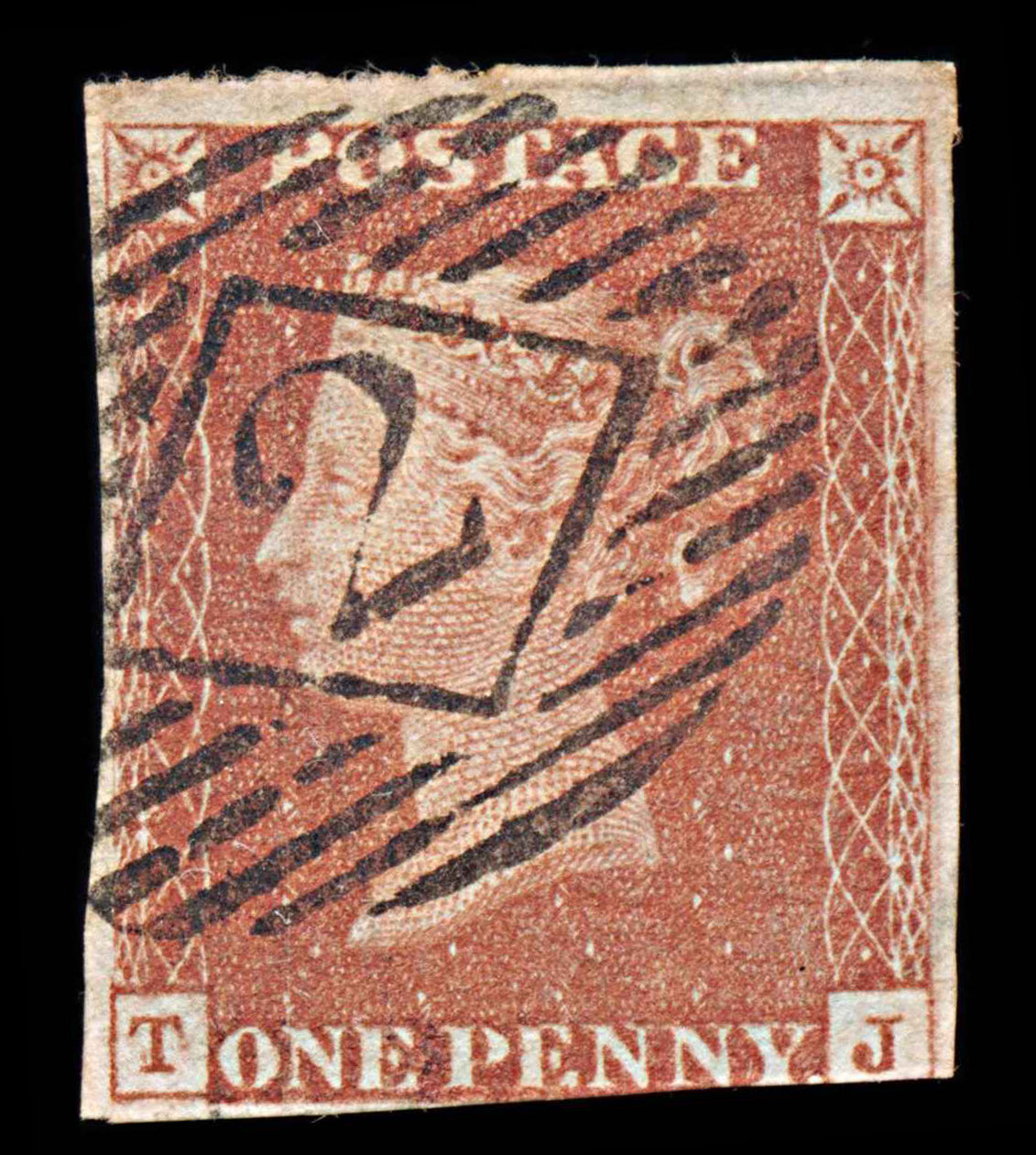 6051 GB SG8 1d Red. Plate 60. TJ. BS49 1841. Sc#3 Mi3Ib 4 Margins. C£38