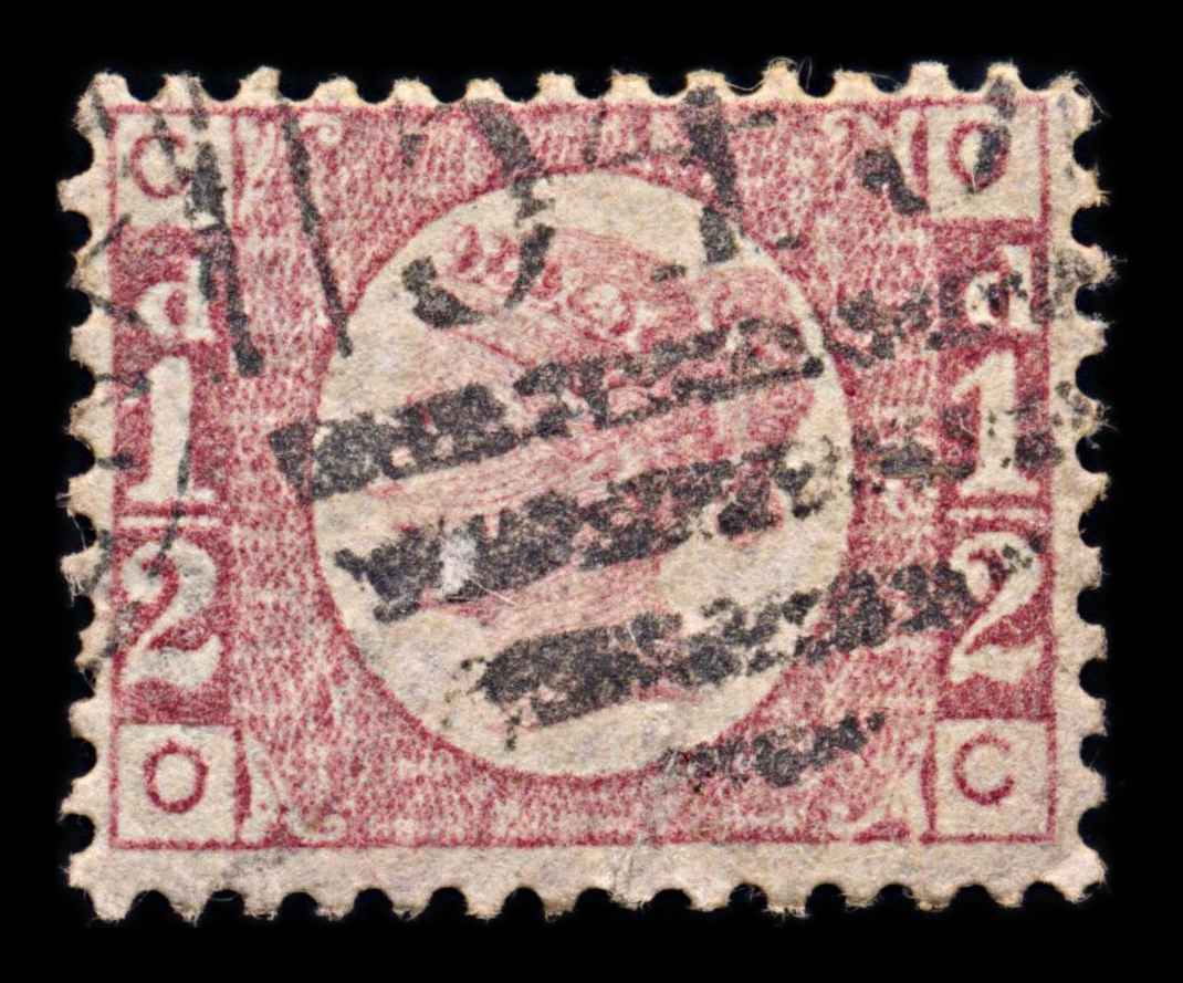 6052 GB SG49 ½d Rose-Red. Plate 13. G4 1870. Sc#58 Mi36 Used. C£30