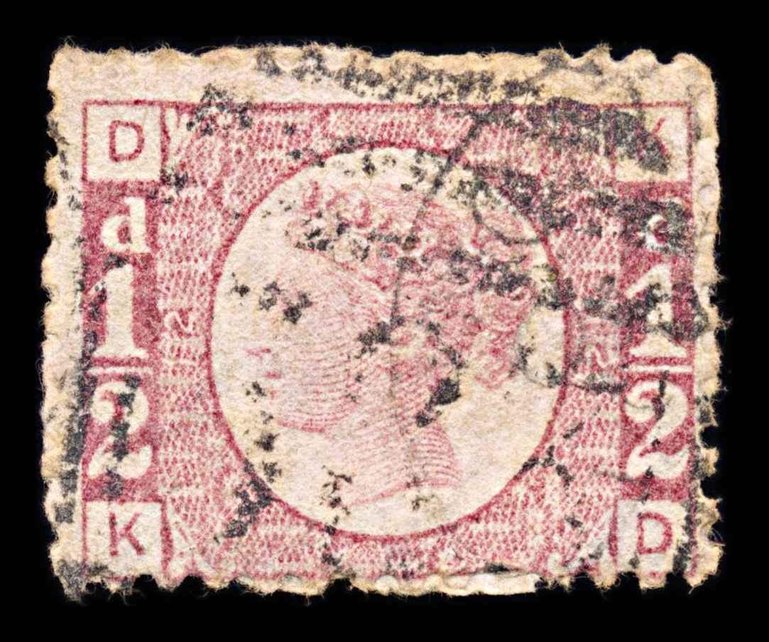 6054 GB SG49 ½d Rose-Red. Plate 12. G4 1870. Sc#58 Mi36 Used. C£30