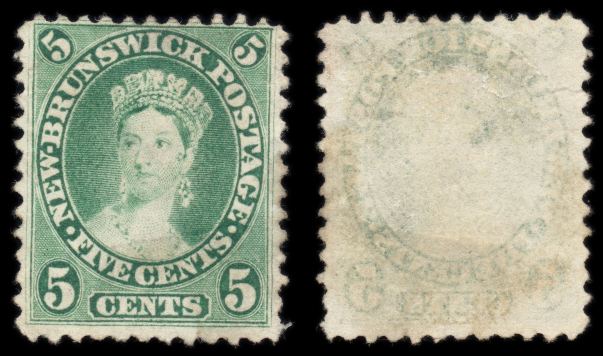 6181 New Brunswick SG16 5c Green 1863. Sc#8a Mi6b Mint MNG. C£29