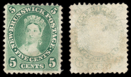 6181 New Brunswick SG16 5c Green 1863. Sc#8a Mi6b Mint MNG. C£29