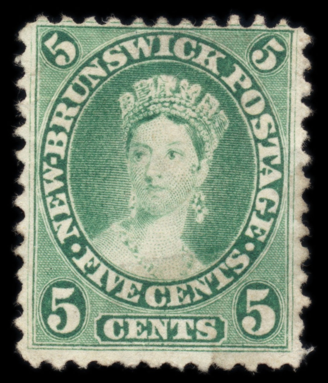 6181 New Brunswick SG16 5c Green 1863. Sc#8a Mi6b Mint MNG. C£29