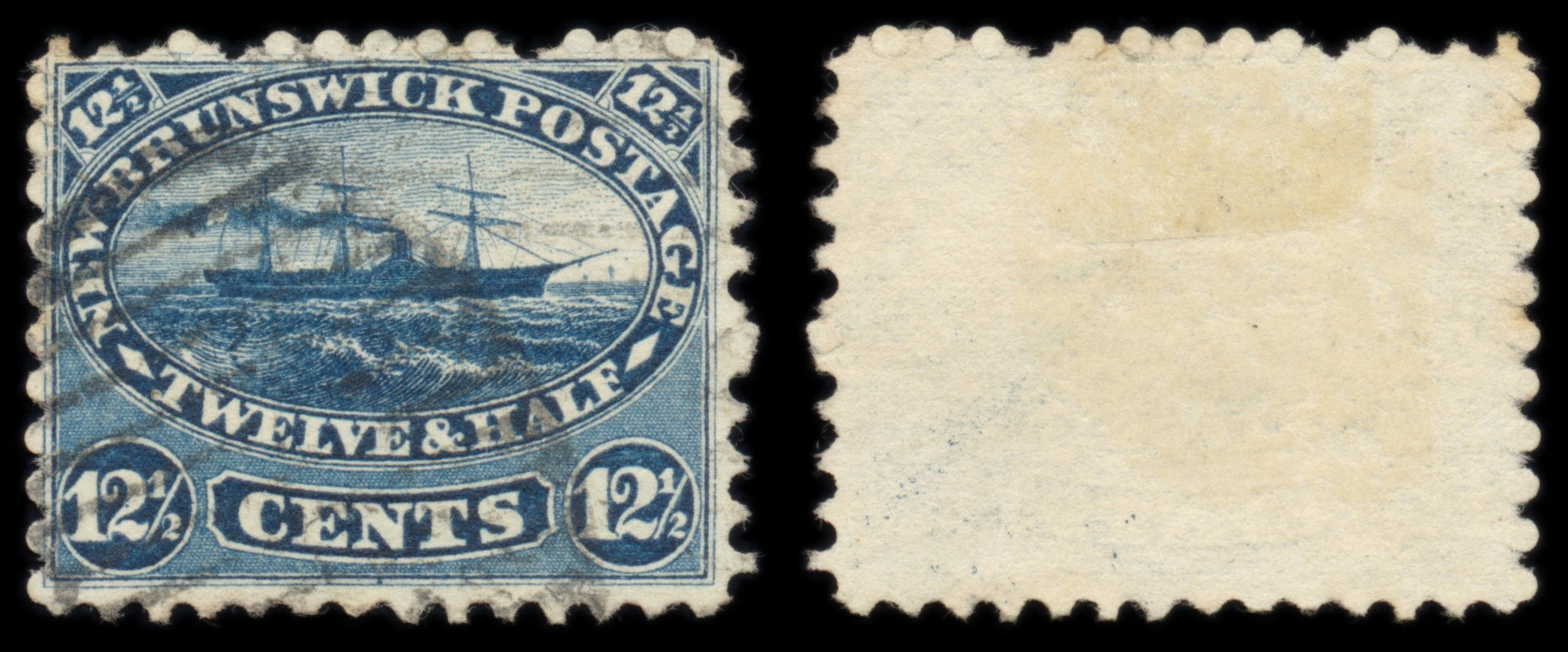 6182 New Brunswick SG18 12½c Indigo 1860. Sc#10 Mi8 Used. C£42