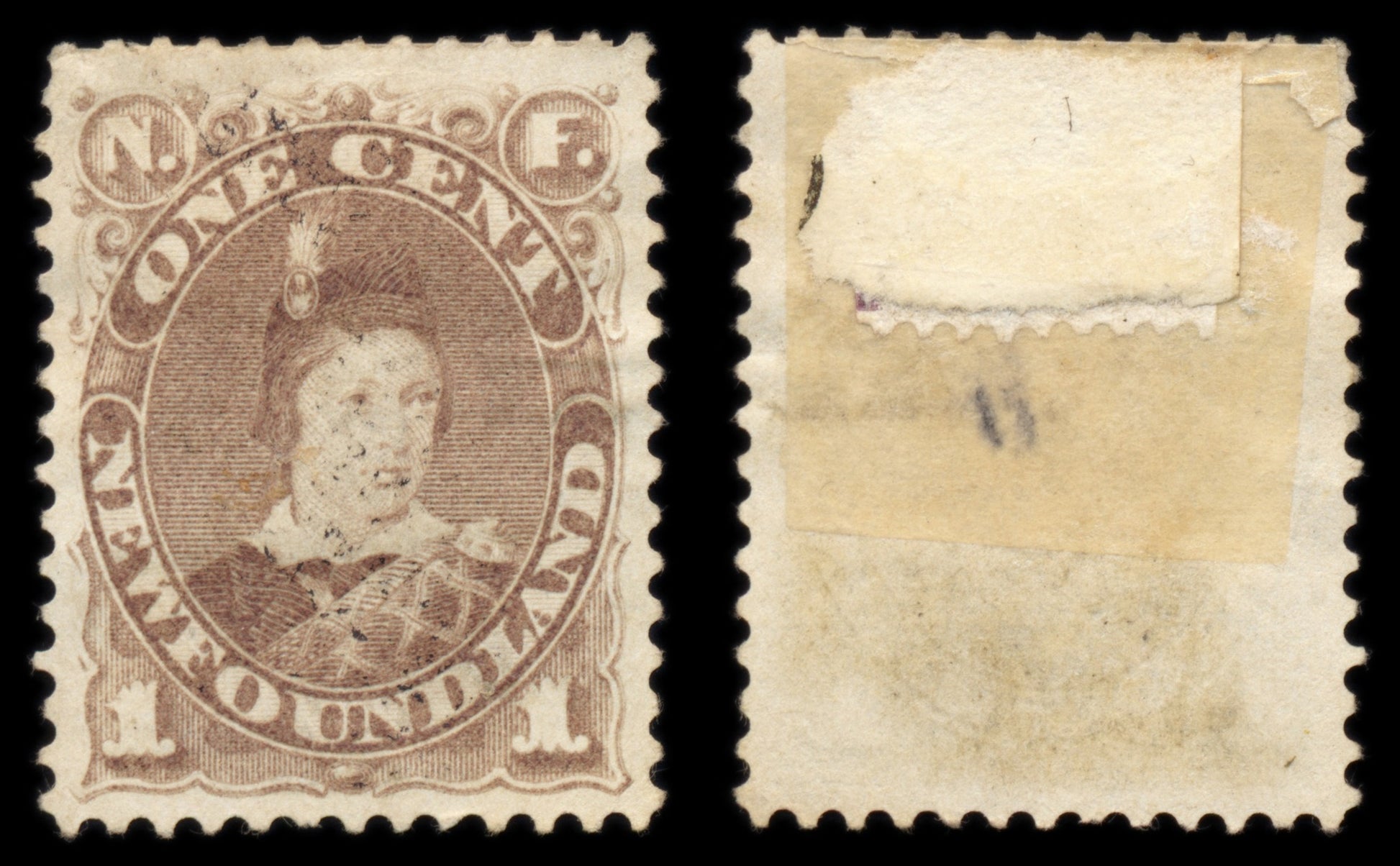 6185 Newfoundland SG44a 1c Brown 1880. Mi31c Used. C£17