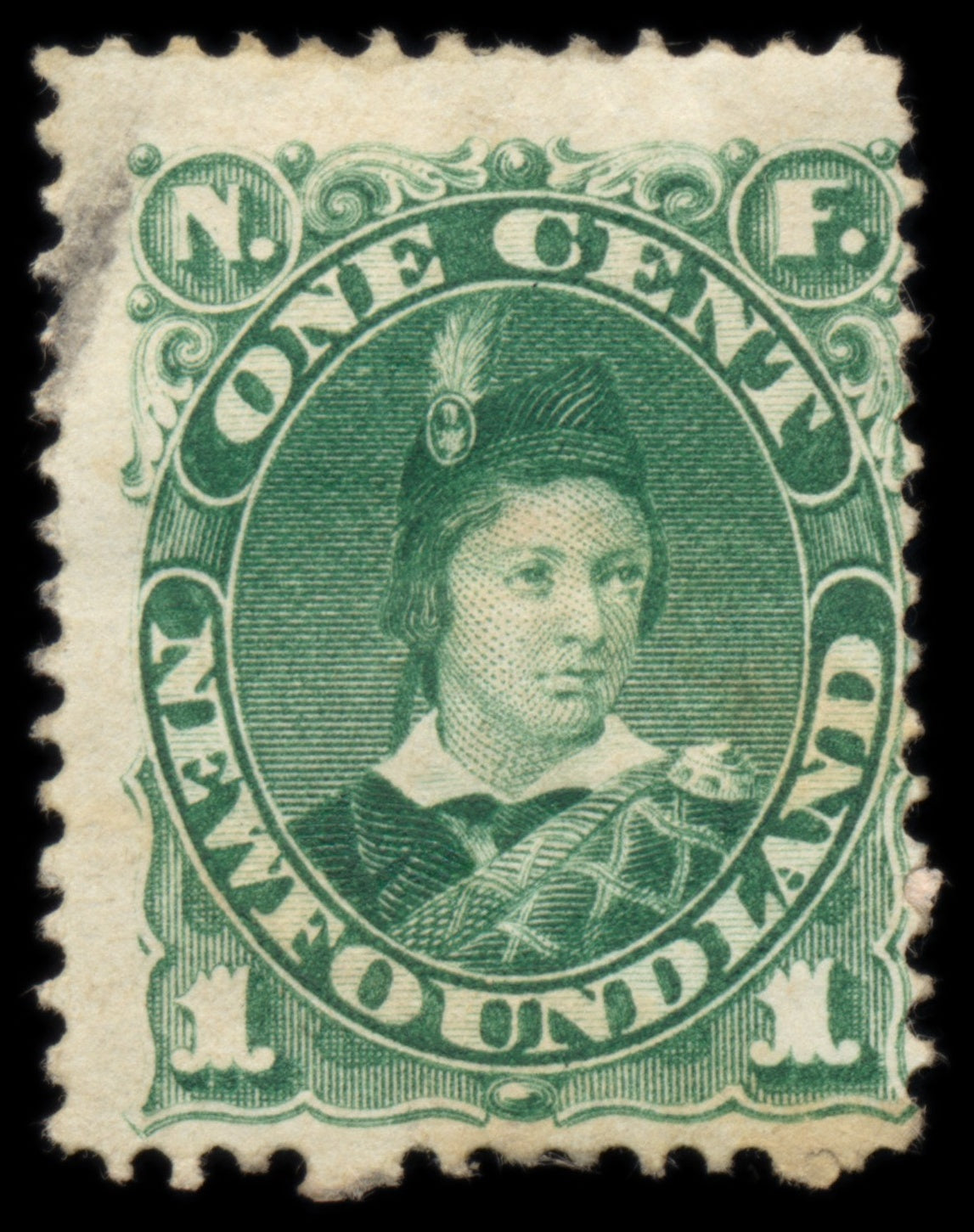 6190 Newfoundland SG63a 1c Green 1898. Sc#45 Mi36a Used. C£28